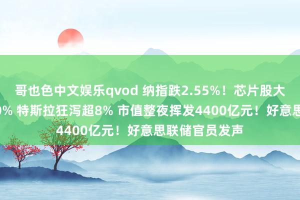 哥也色中文娱乐qvod 纳指跌2.55%！芯片股大跌 博通跌超10% 特斯拉狂泻超8% 市值整夜挥发4400亿元！好意思联储官员发声