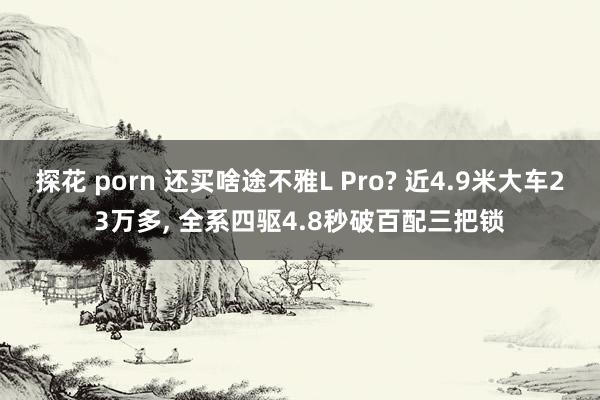 探花 porn 还买啥途不雅L Pro? 近4.9米大车23万多， 全系四驱4.8秒破百配三把锁