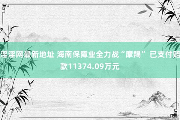 淫淫网最新地址 海南保障业全力战“摩羯” 已支付赔款11374.09万元