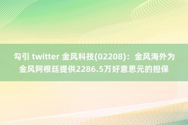 勾引 twitter 金风科技(02208)：金风海外为金风阿根廷提供2286.5万好意思元的担保