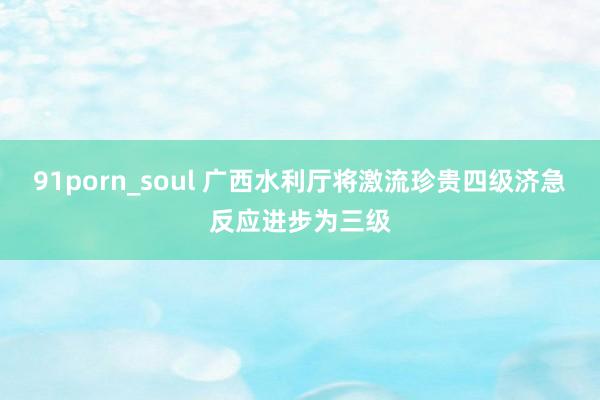 91porn_soul 广西水利厅将激流珍贵四级济急反应进步为三级