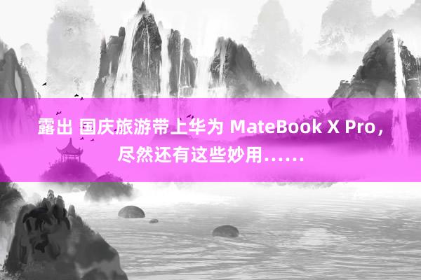 露出 国庆旅游带上华为 MateBook X Pro，尽然还有这些妙用……