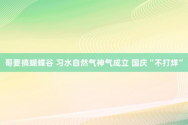 哥要搞蝴蝶谷 习水自然气神气成立 国庆“不打烊”