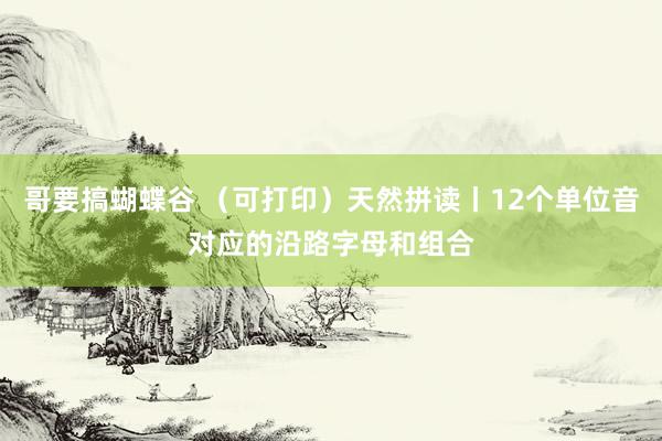 哥要搞蝴蝶谷 （可打印）天然拼读丨12个单位音对应的沿路字母和组合