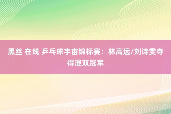 黑丝 在线 乒乓球宇宙锦标赛：林高远/刘诗雯夺得混双冠军