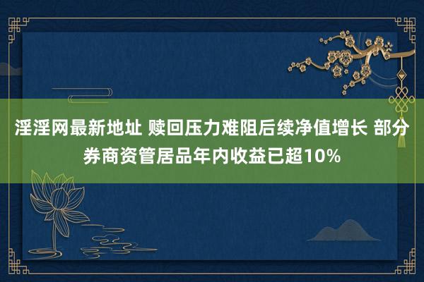 淫淫网最新地址 赎回压力难阻后续净值增长 部分券商资管居品年内收益已超10%