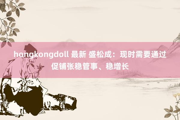 hongkongdoll 最新 盛松成：现时需要通过促铺张稳管事、稳增长