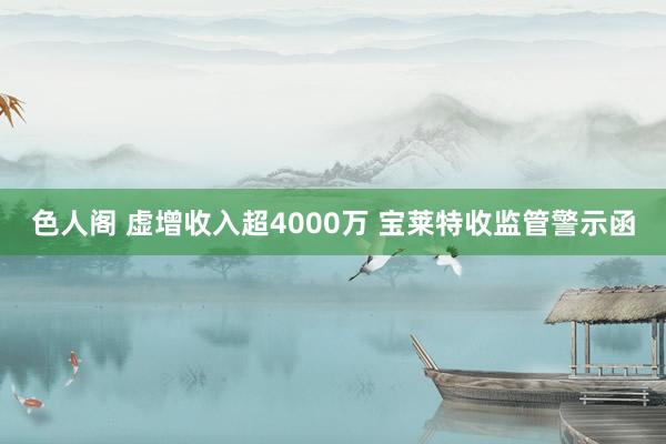 色人阁 虚增收入超4000万 宝莱特收监管警示函