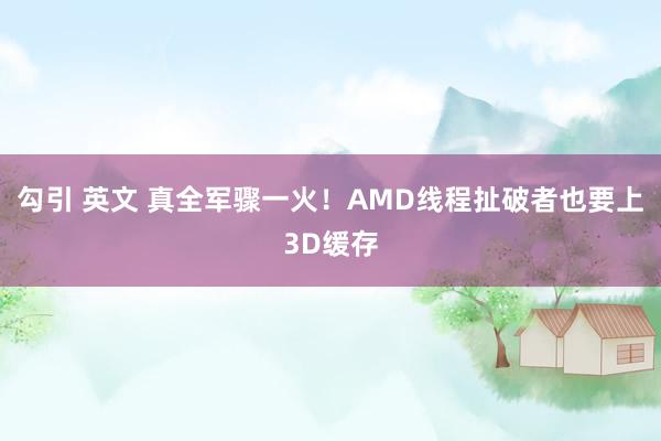 勾引 英文 真全军骤一火！AMD线程扯破者也要上3D缓存