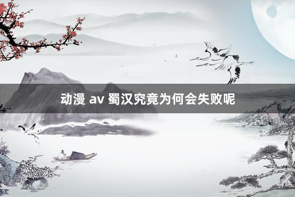 动漫 av 蜀汉究竟为何会失败呢