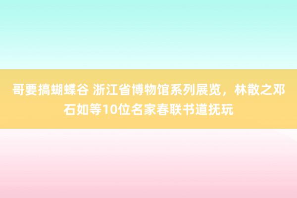 哥要搞蝴蝶谷 浙江省博物馆系列展览，林散之邓石如等10位名家春联书道抚玩