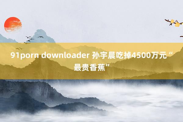 91porn downloader 孙宇晨吃掉4500万元“最贵香蕉”