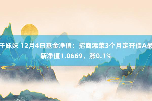 干妹妹 12月4日基金净值：招商添荣3个月定开债A最新净值1.0669，涨0.1%