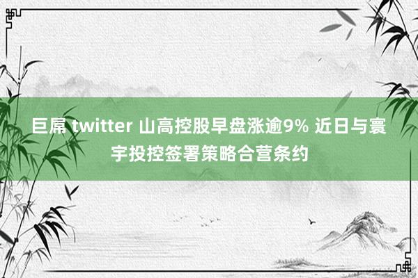 巨屌 twitter 山高控股早盘涨逾9% 近日与寰宇投控签署策略合营条约