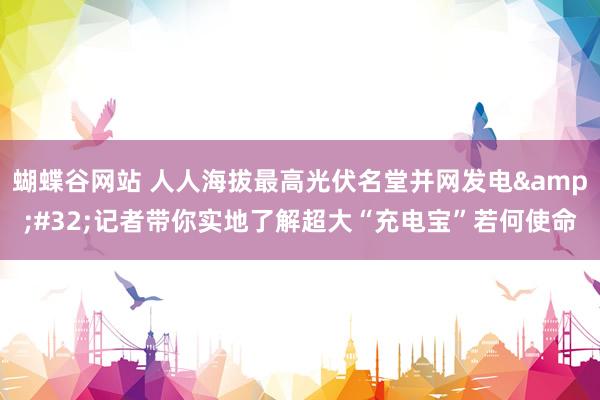 蝴蝶谷网站 人人海拔最高光伏名堂并网发电&#32;记者带你实地了解超大“充电宝”若何使命