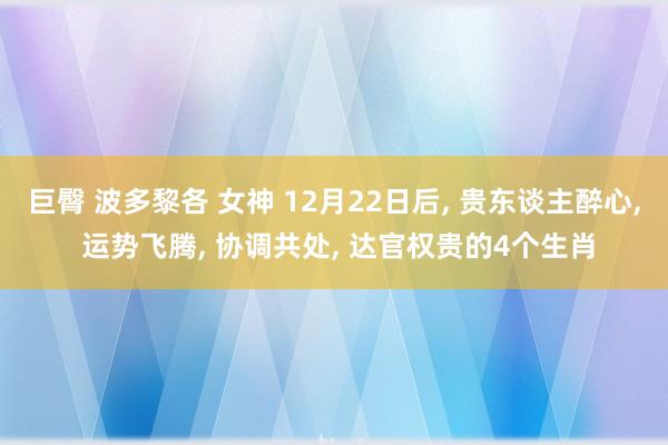 巨臀 波多黎各 女神 12月22日后， 贵东谈主醉心， 运势飞腾， 协调共处， 达官权贵的4个生肖