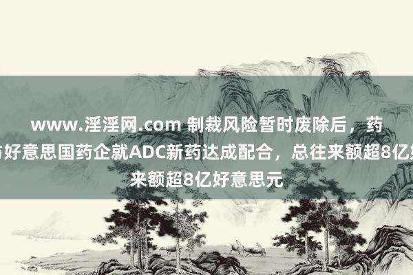 www.淫淫网.com 制裁风险暂时废除后，药明生物与好意思国药企就ADC新药达成配合，总往来额超8亿好意思元