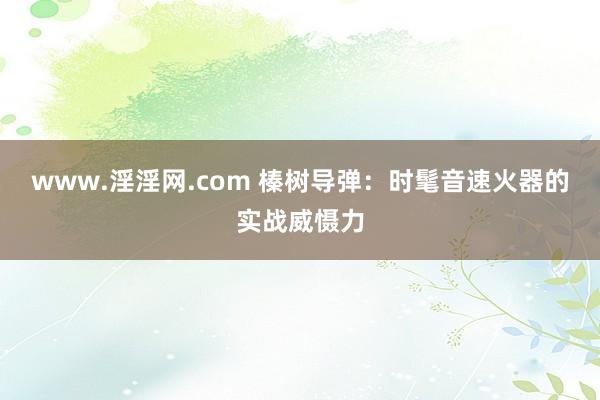 www.淫淫网.com 榛树导弹：时髦音速火器的实战威慑力