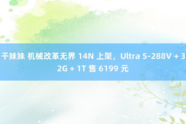 干妹妹 机械改革无界 14N 上架，Ultra 5-288V + 32G + 1T 售 6199 元