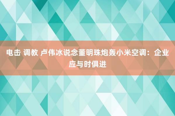 电击 调教 卢伟冰说念董明珠炮轰小米空调：企业应与时俱进