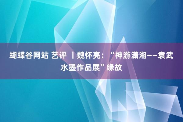 蝴蝶谷网站 艺评 丨魏怀亮：“神游潇湘——袁武水墨作品展”缘故