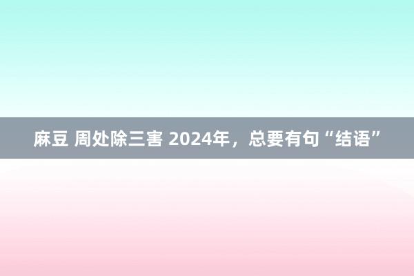 麻豆 周处除三害 2024年，总要有句“结语”