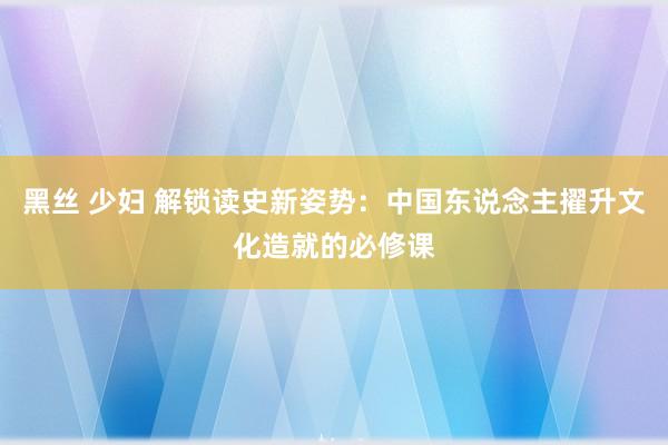 黑丝 少妇 解锁读史新姿势：中国东说念主擢升文化造就的必修课