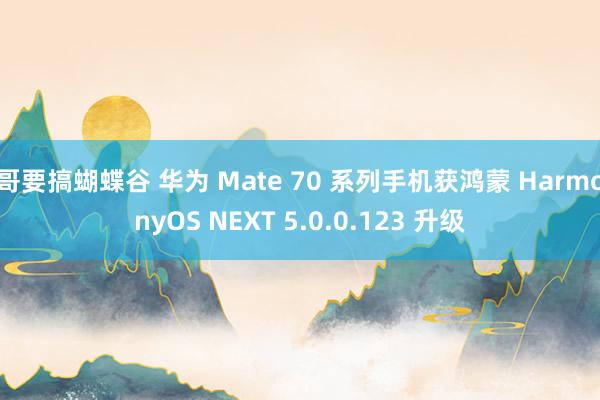 哥要搞蝴蝶谷 华为 Mate 70 系列手机获鸿蒙 HarmonyOS NEXT 5.0.0.123 升级