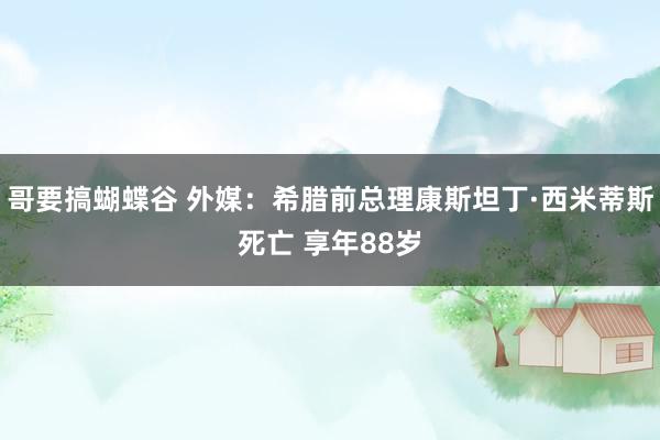 哥要搞蝴蝶谷 外媒：希腊前总理康斯坦丁·西米蒂斯死亡 享年88岁