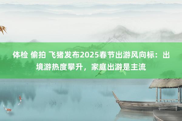 体检 偷拍 飞猪发布2025春节出游风向标：出境游热度攀升，家庭出游是主流