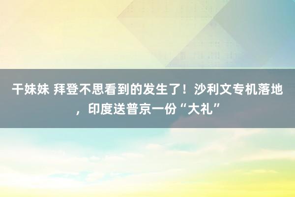 干妹妹 拜登不思看到的发生了！沙利文专机落地，印度送普京一份“大礼”