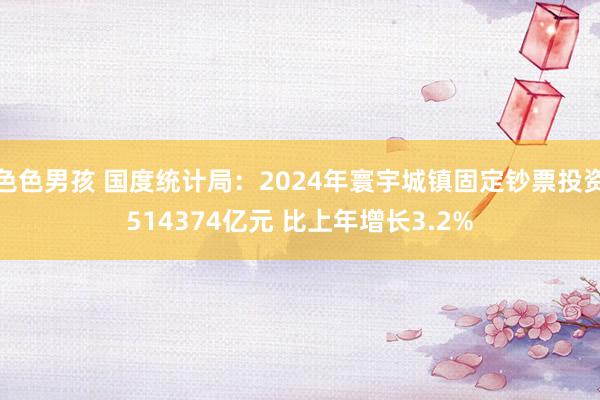 色色男孩 国度统计局：2024年寰宇城镇固定钞票投资514374亿元 比上年增长3.2%